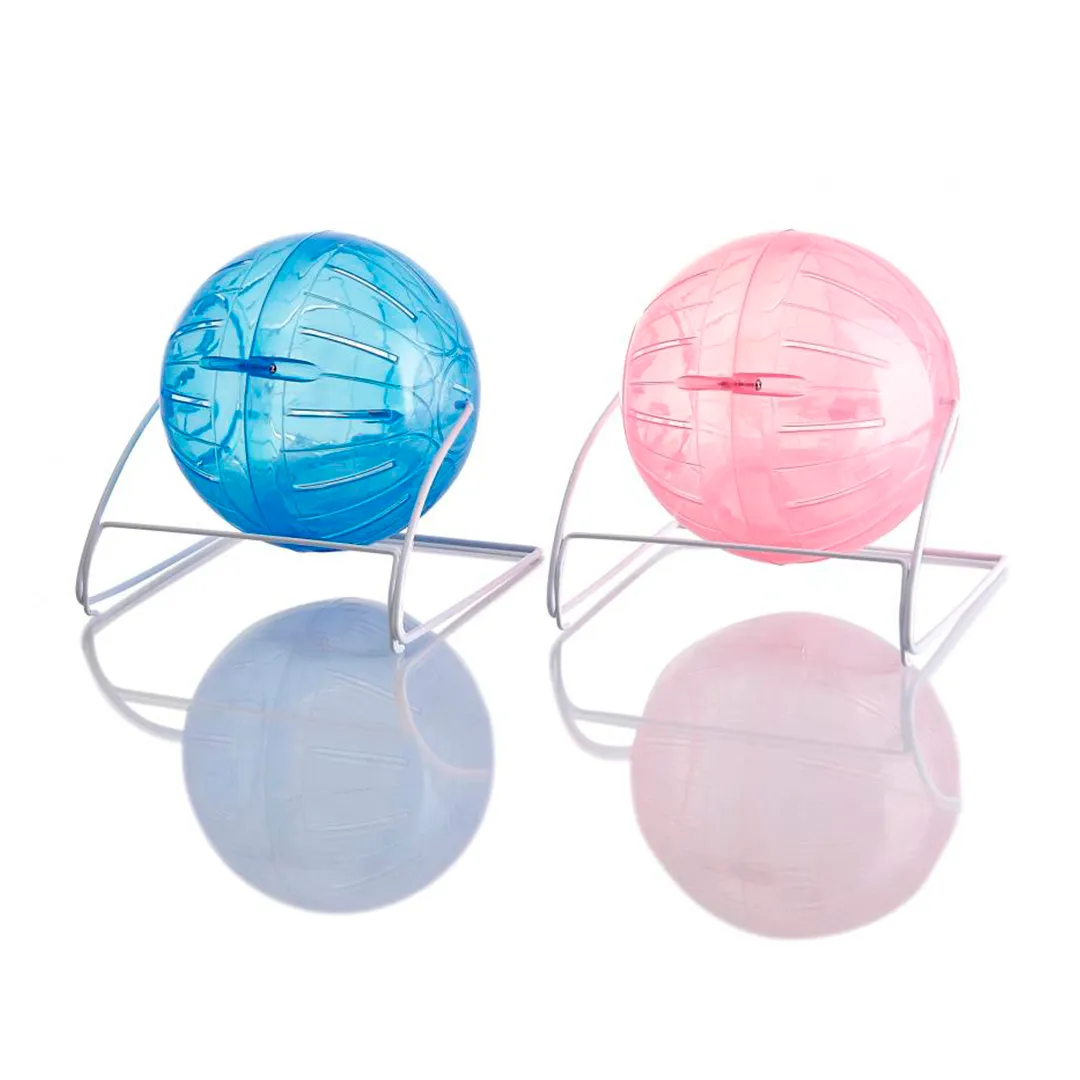 BOLA HAMSTER PLASTICO 12 CM Ø C/SOPORTE