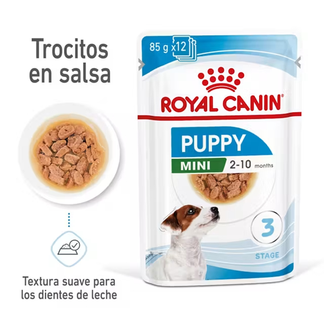ROYAL CANIN SOBRE MINI PUPPY DOG 85GR - Imagen 2