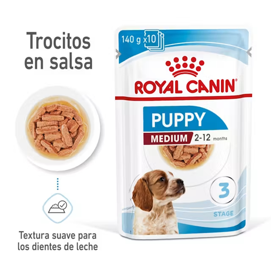 ROYAL CANIN SOBRE MEDIUM PUPPY DOG 85GR - Imagen 2