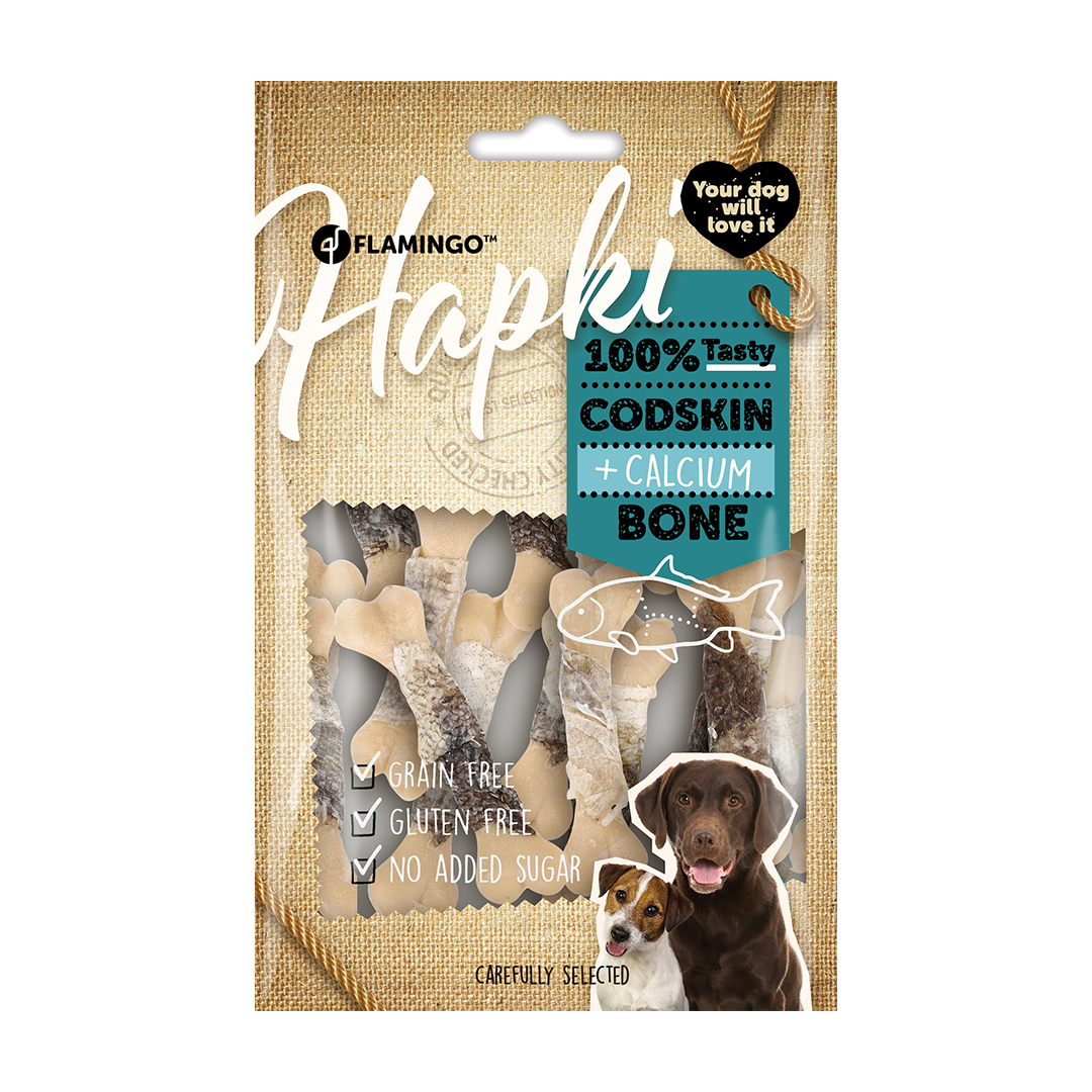 SNACK HAPKI HUESO CALCIO CON PIEL 85GR